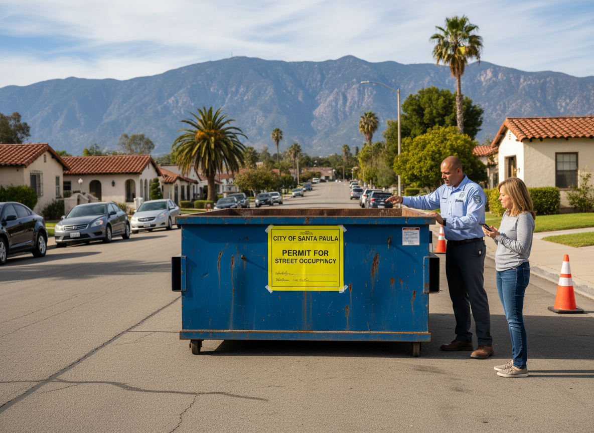Permit Requirements for Dumpster Placement on Santa Paula Streets